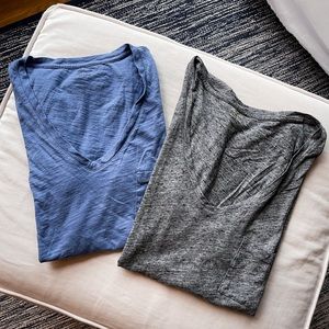 Madewell v-neck tee bundle | Medium | Heather grey + sky blue